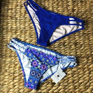 NWT Bundle of Strappy Cheeky Bikini Bottoms  XS